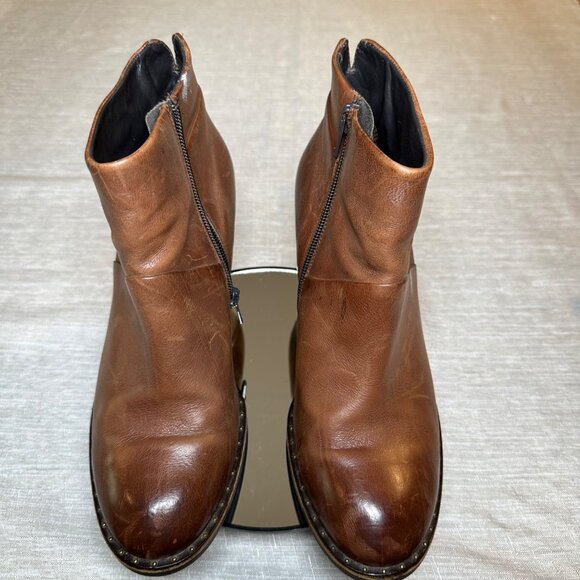 Paul Green Stella Studded Vintage Women’s 8 Leather Ankle Boots Austrian Made - Picture 2 of 9